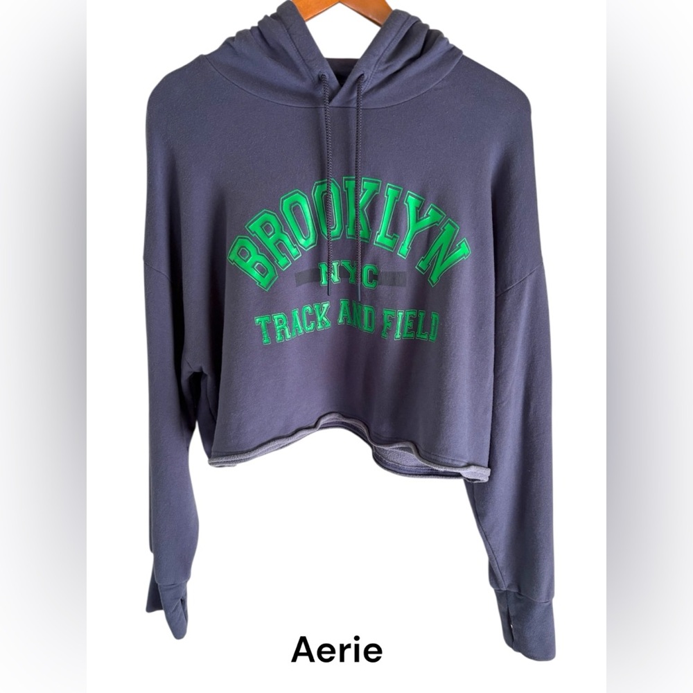 Aerie- cropped hoodie. Medium. Brooklyn NYC Track & Field. Like new!